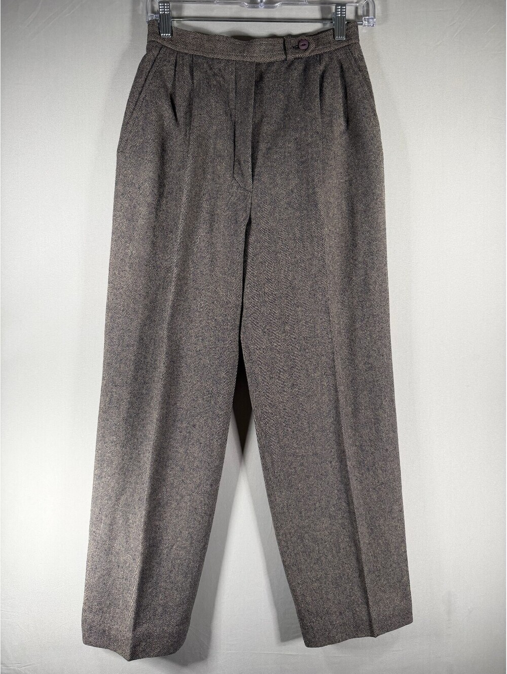 Vintage Pendleton Knockabout 100% Virgin Wool Brown Herringbone Size 4 Pants
